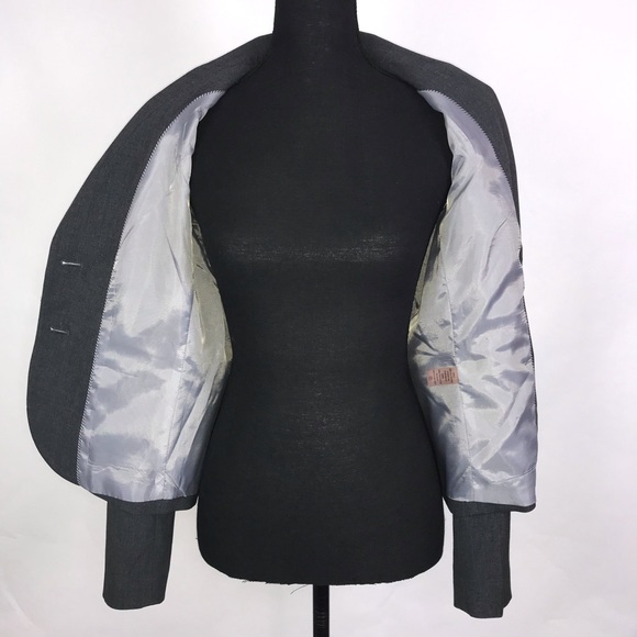 Calvin Klein Blazer Sz 6 Linen Blend Jacket Gray - Picture 7 of 8